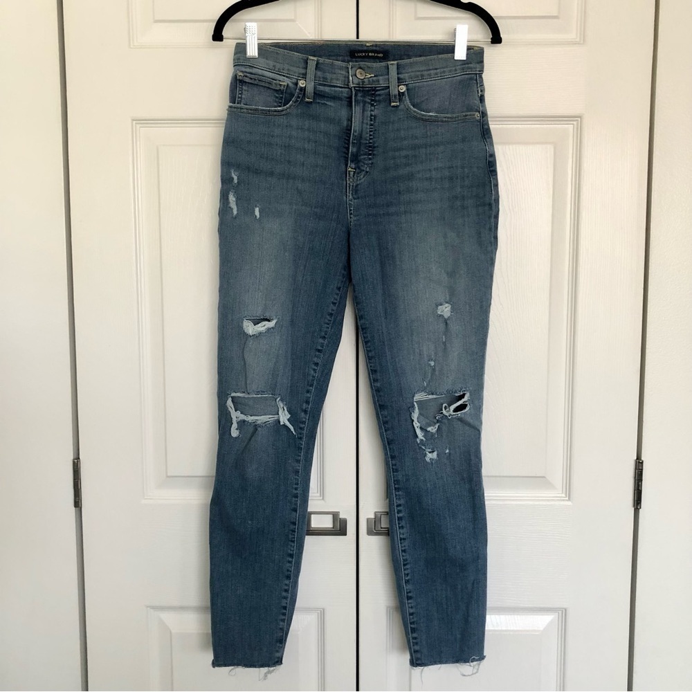 Lucky Brand High Rise Distressed Bridgette Skinny Jeans Size 8